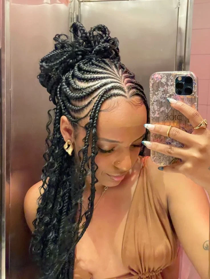 Fulani Braids Updo