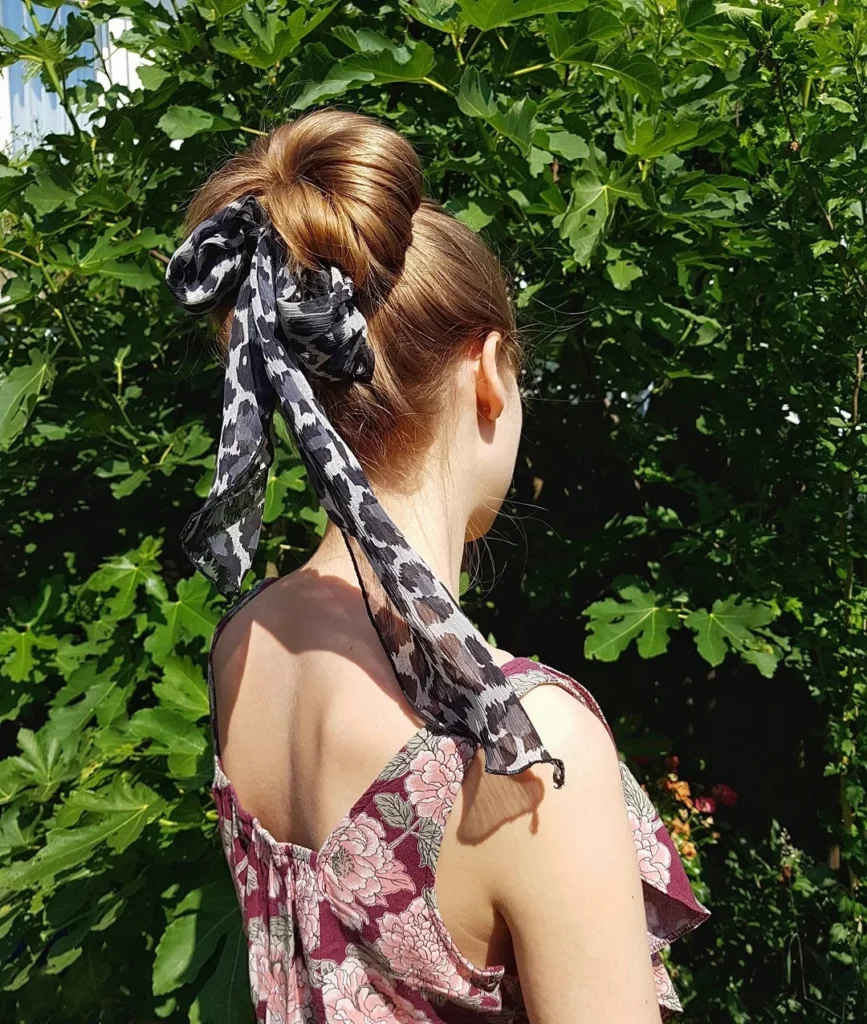 Scarf-Wrapped Bun