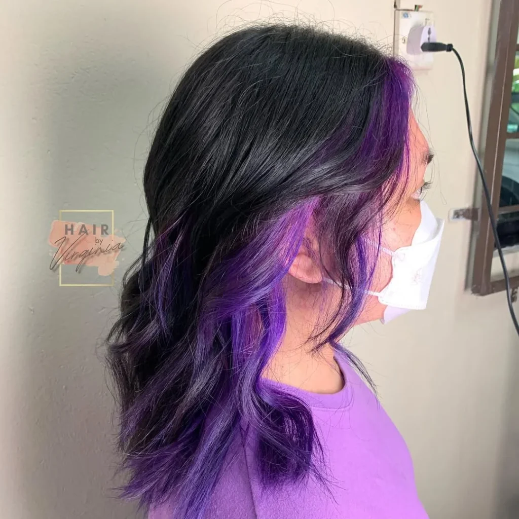 Face-Framing Violet Highlights
