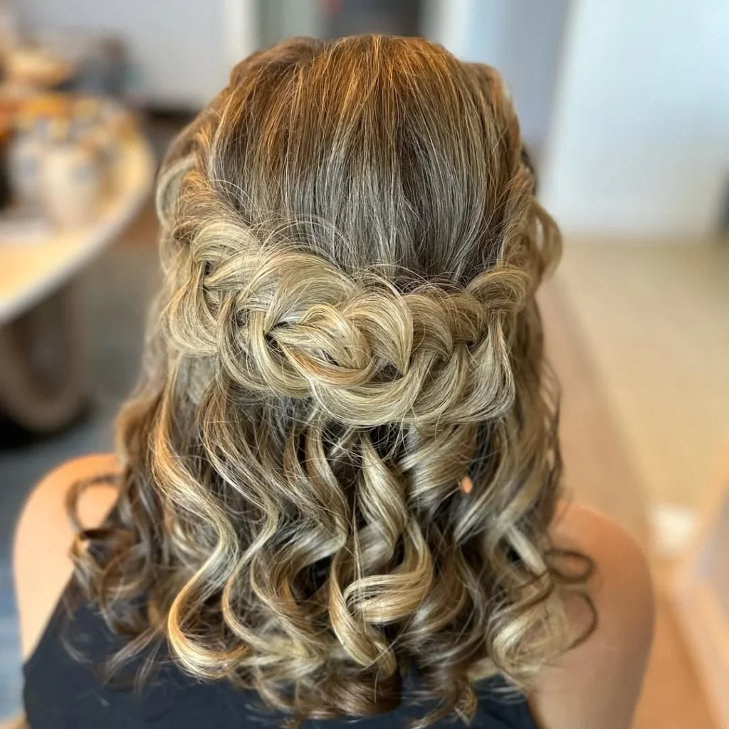 Curly Half-Braided Crown