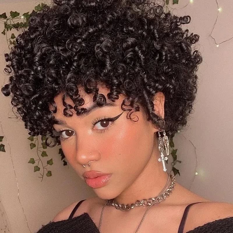Short Curly Crop Style