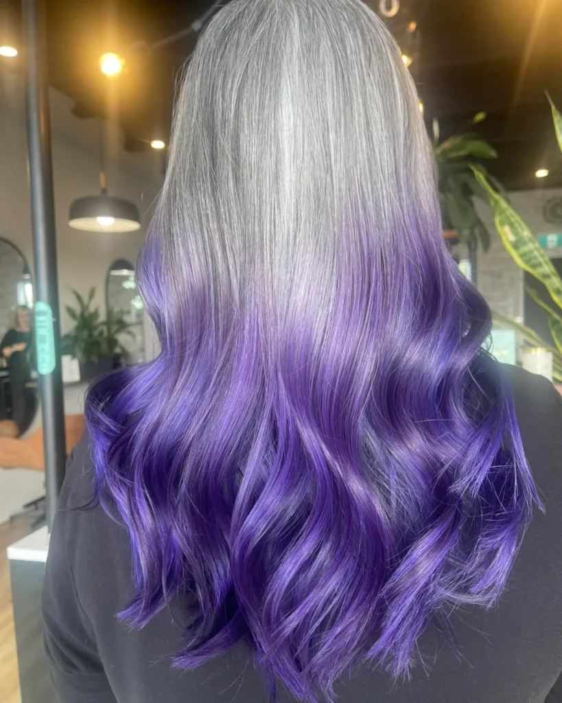 Violet with Silver Streaks