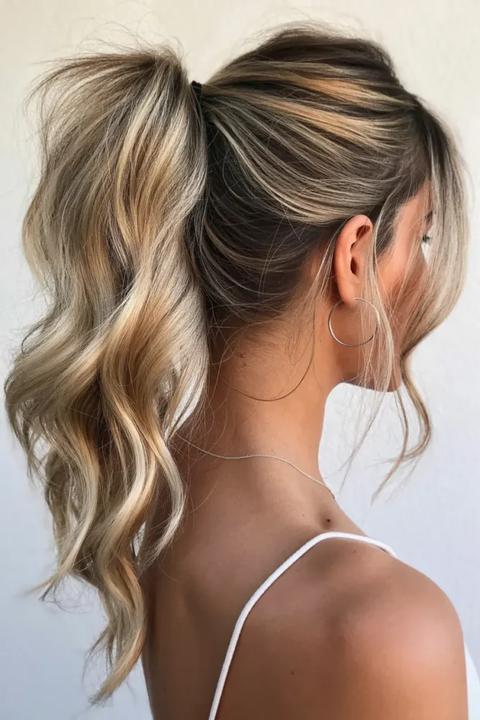 2. Beachy Wave Ponytail