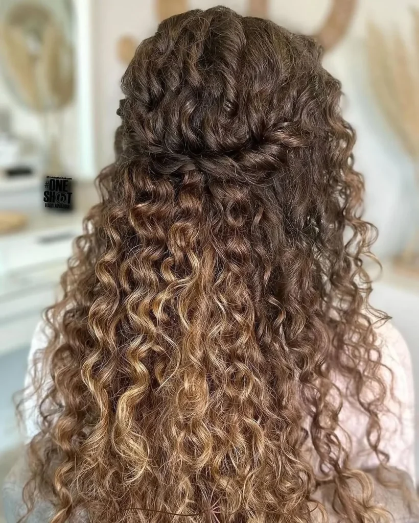 Curly Half-Up Knot