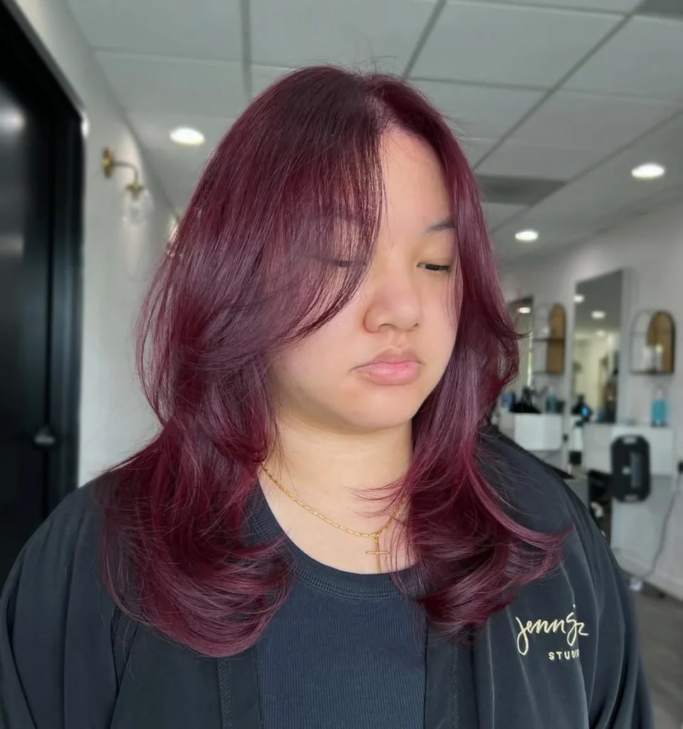 Deep Cherry Red with Plum Tones