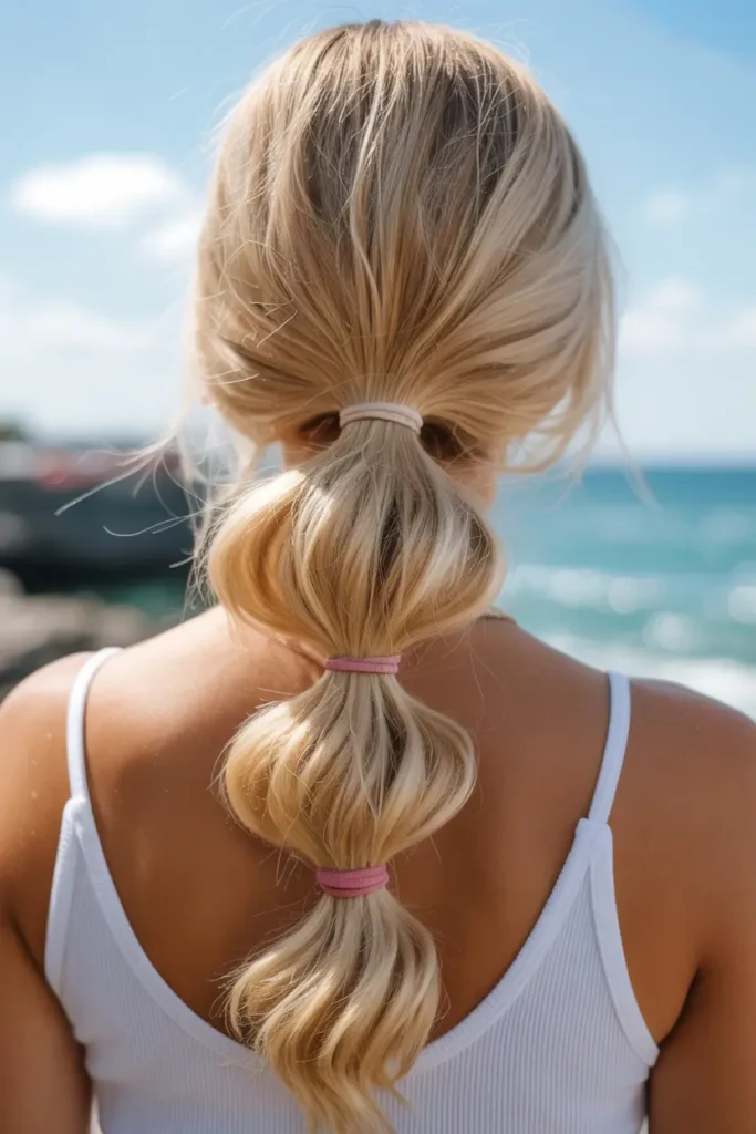 6. Low Bubble Ponytail