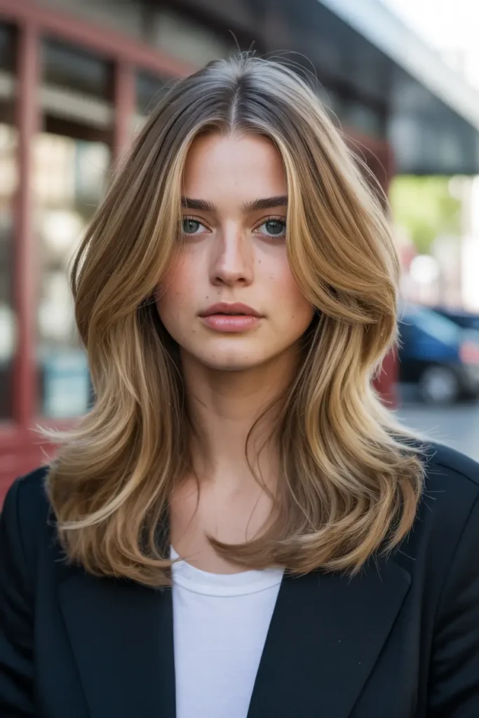 7. Layered Long Kitty Cut