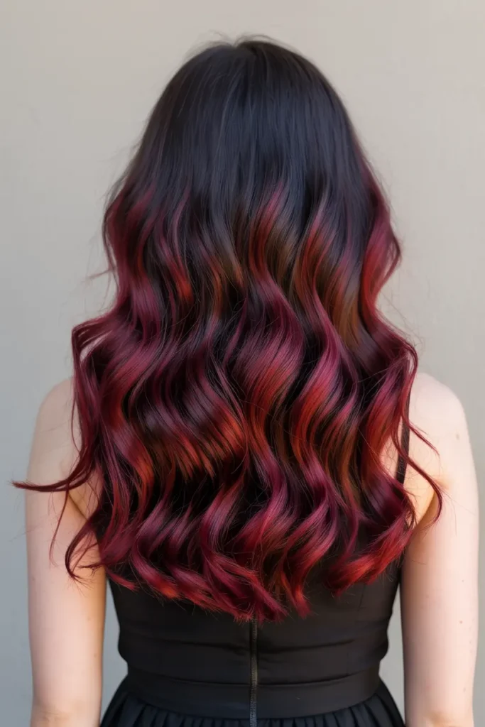 7. Vibrant Cherry Cola Ombre