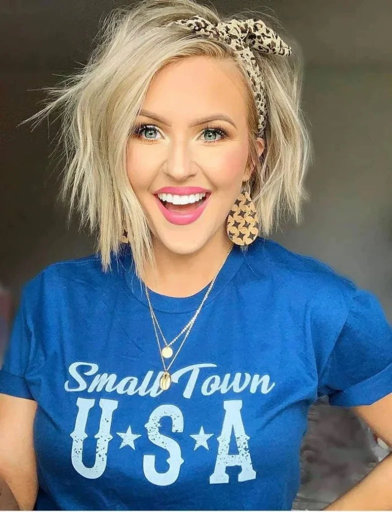 Blonde Bob with Scarf Accent