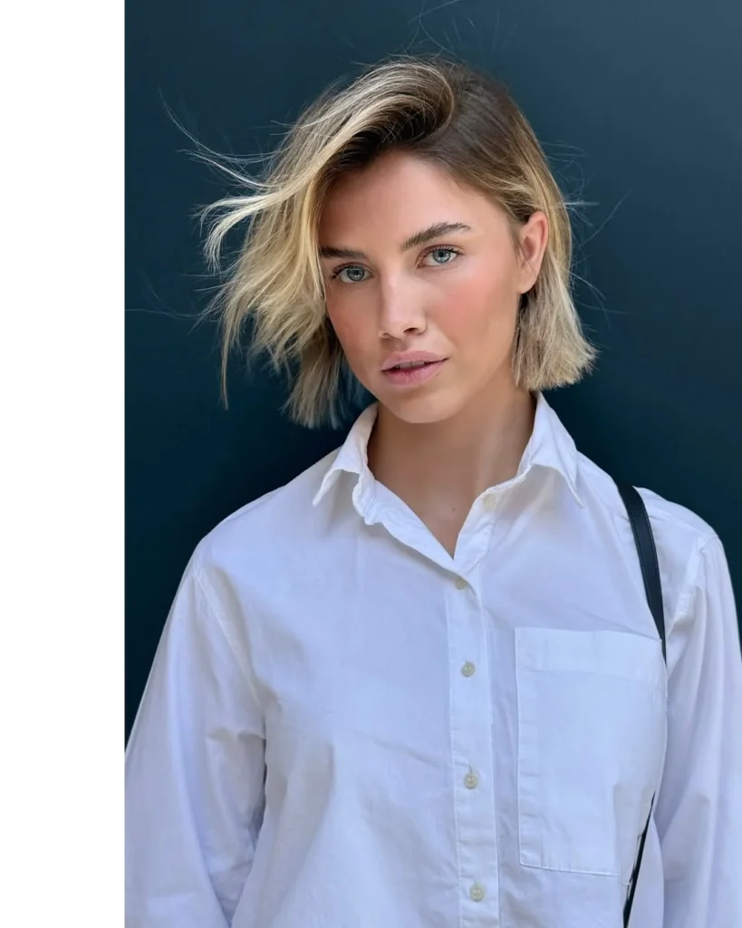 Side-Slicked Bob with Shine