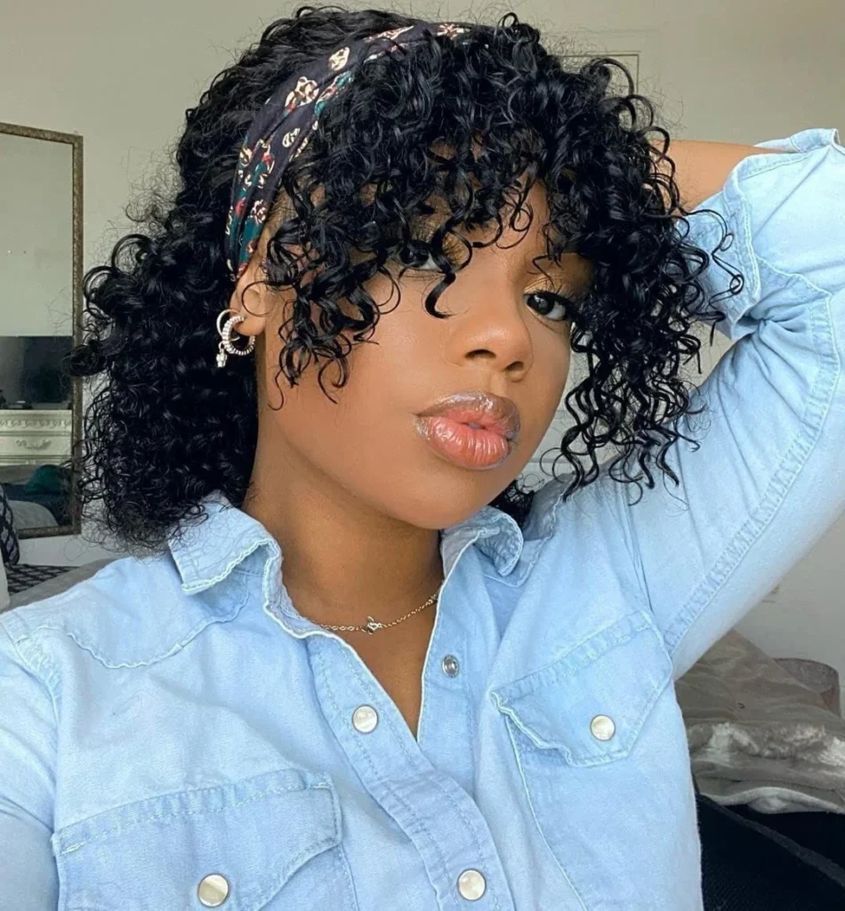 Curly Bob with Headband