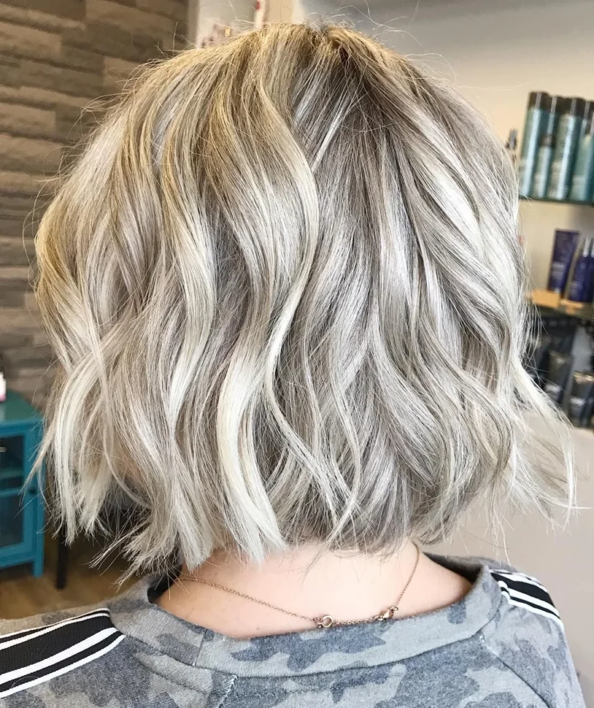 Ash Blonde Choppy Bob