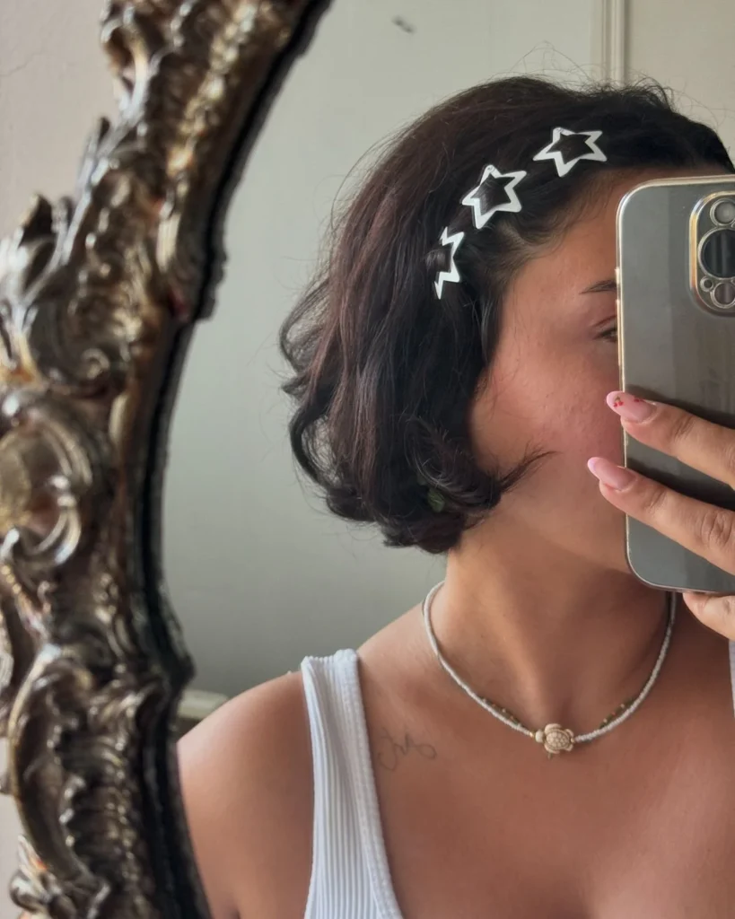 Messy Pixie with Sparkle Clips