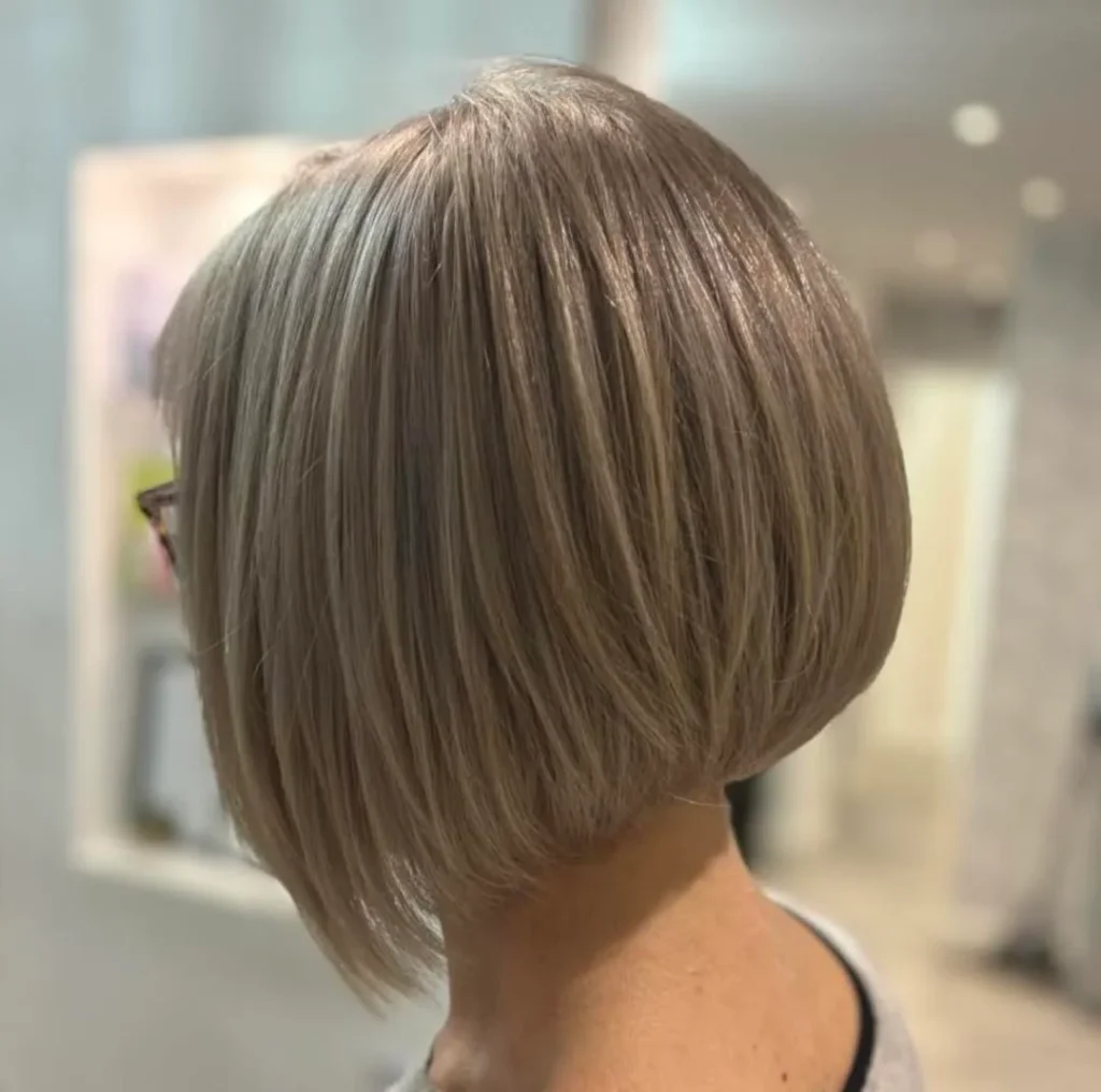 Side-Swept Icy Blonde Bob