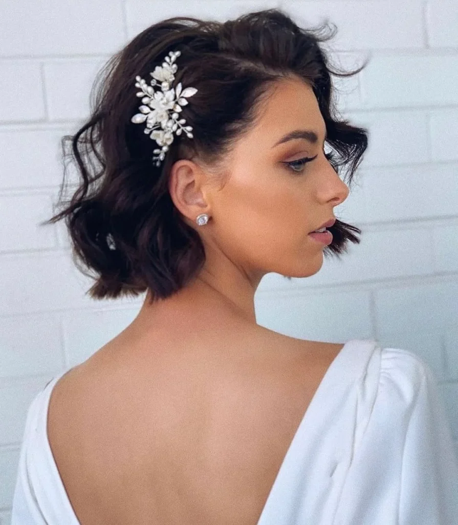 Short Hair with Floral Pins