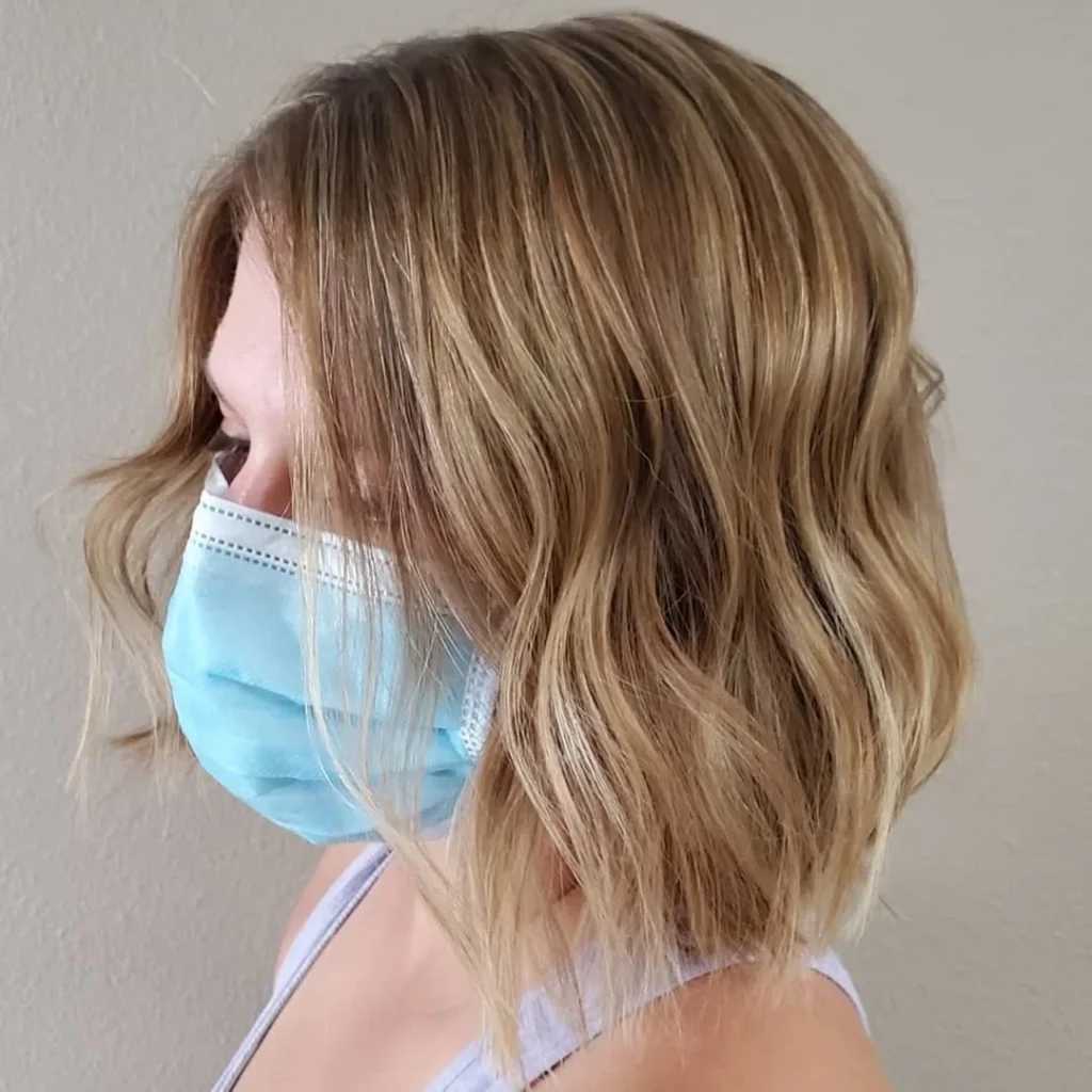 Sandy Blonde Shaggy Bob