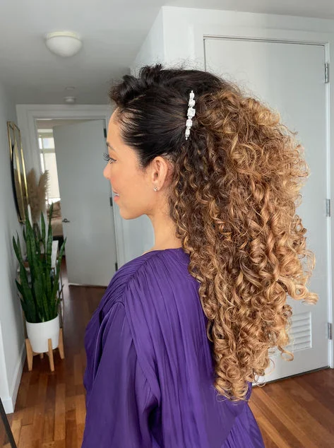 Curly Hair with Sparkle Clips