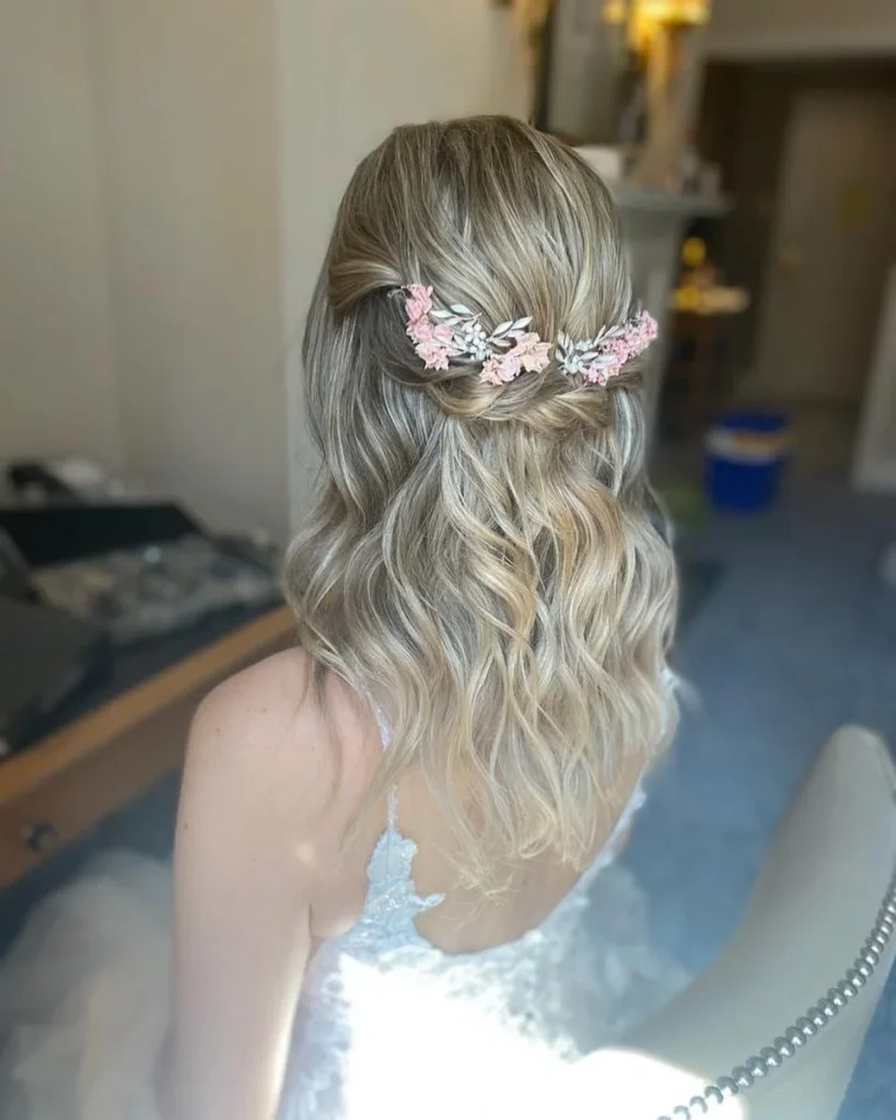 Twisted Half-Up with Flowers