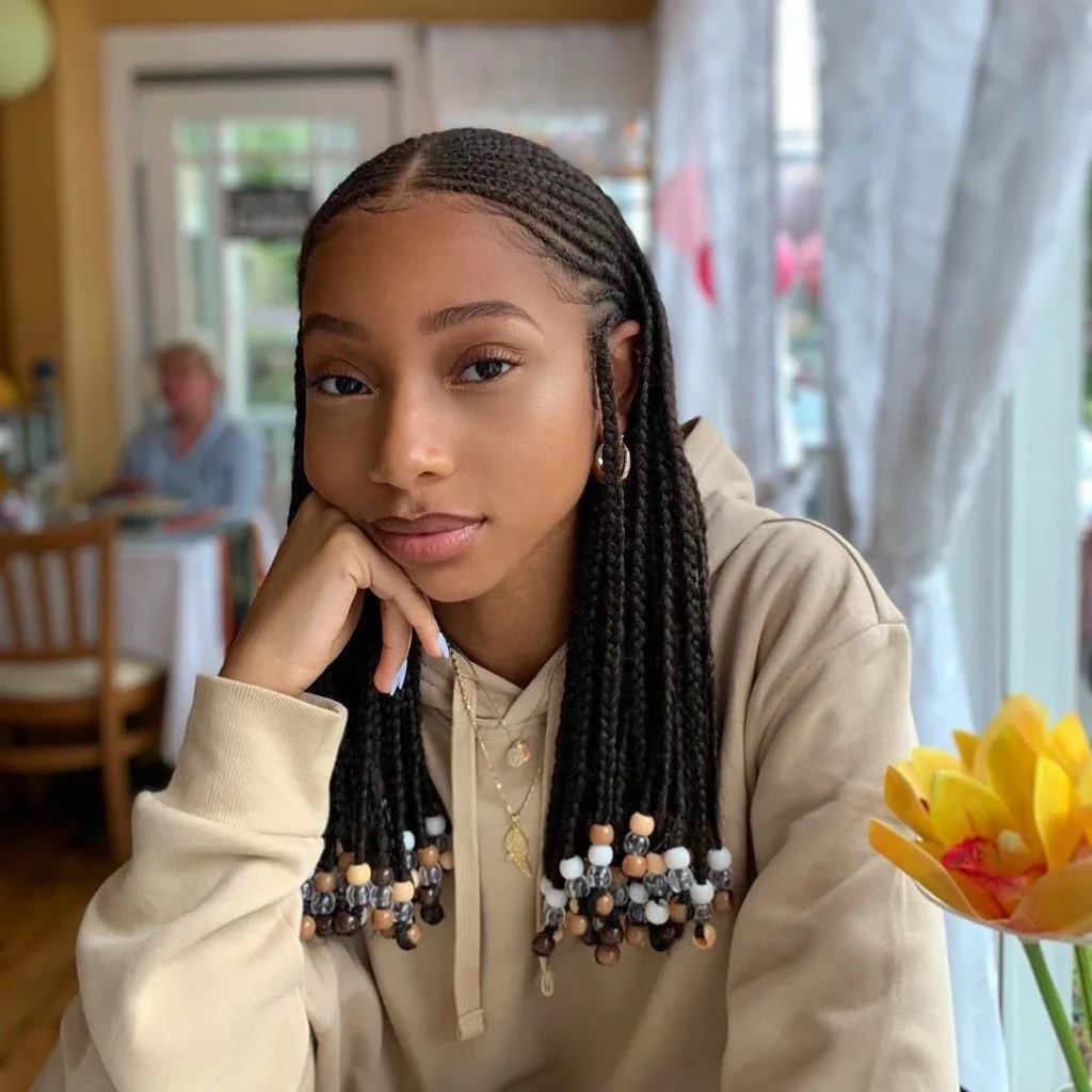 Side Braids with Beads