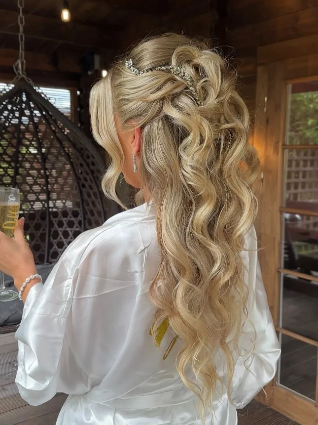 Glittery Half-Up Style