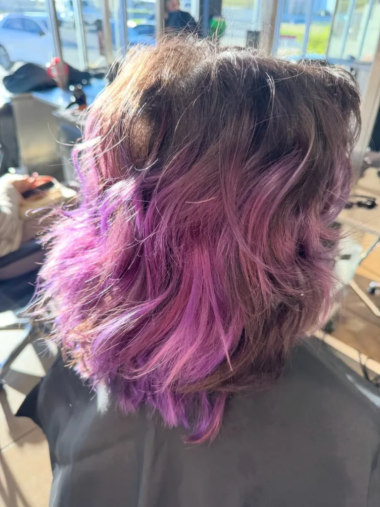 Purple Highlights on Light Brown